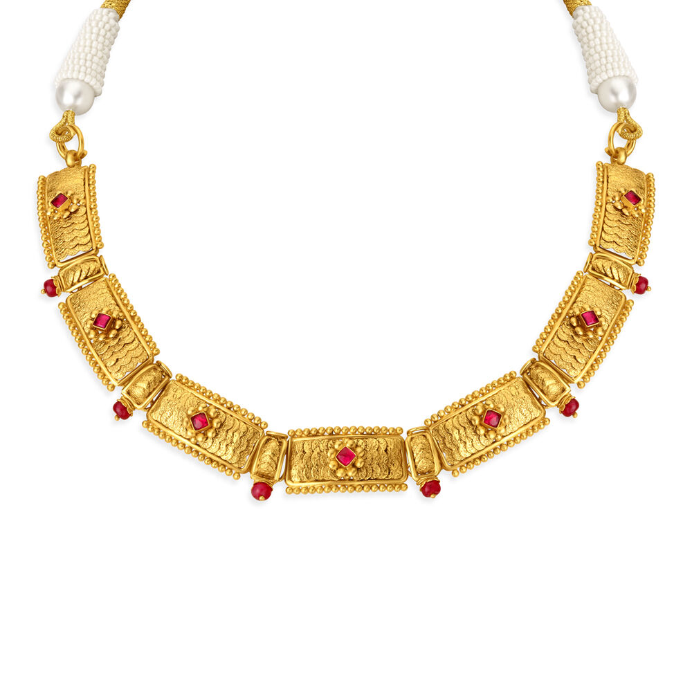 Traditional gold top necklace designs