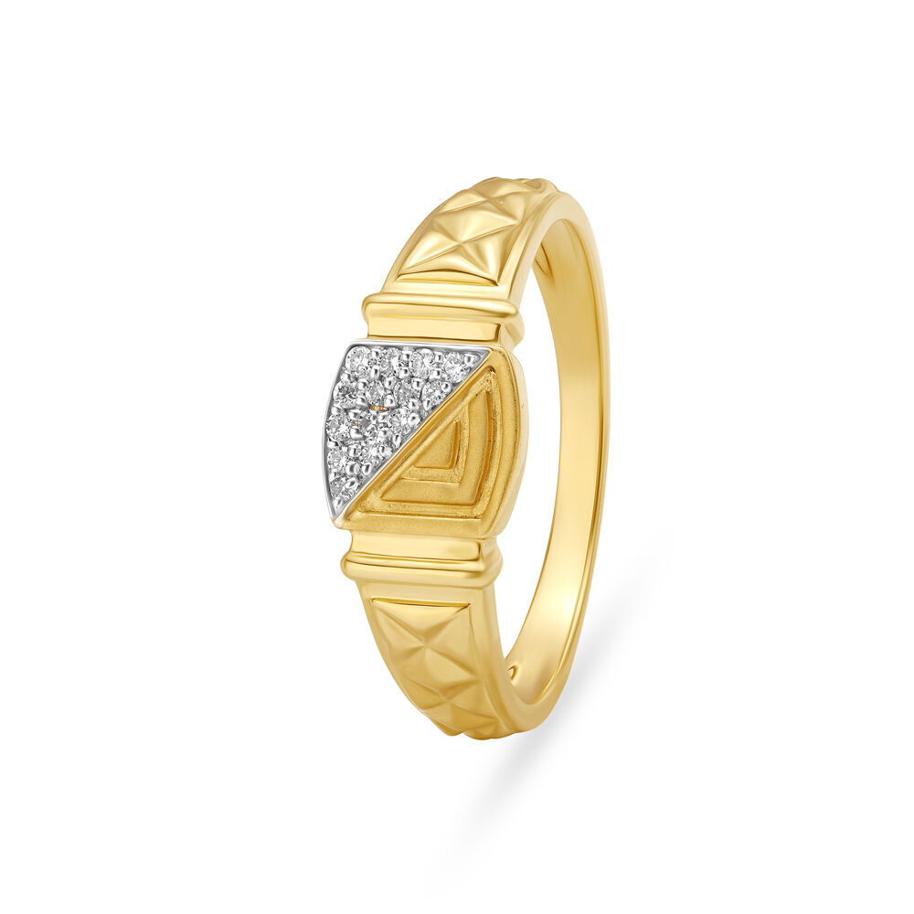 Contemporary Fancy Gold and Diamond Finger Ring for Men