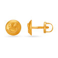 Winsome Smiley Face Gold Stud Earrings For Kids,,hi-res image number null
