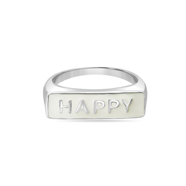 925 Silver Happy Signet Ring,,hi-res image number null