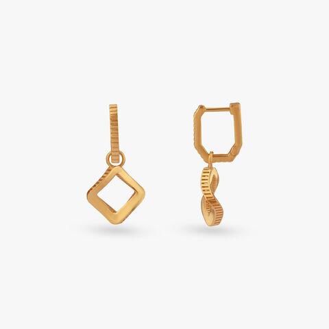 Bold Edge Gold Hoop Earrings