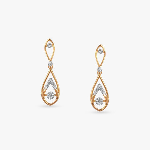 Teardrop Glint Diamond Drop Earrings