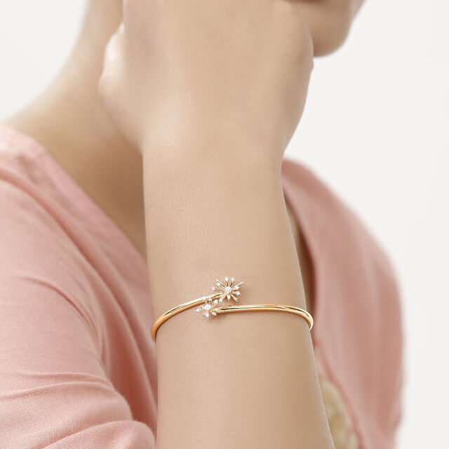 14 KT Yellow And White Gold Starry Sky Diamond Bangle,,hi-res image number null