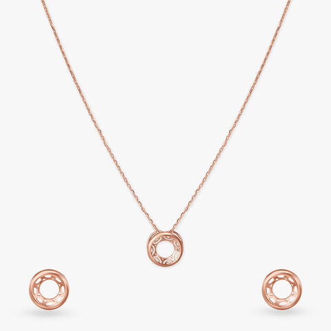Orbit Muse Gold Pendant with Chain and Earrings