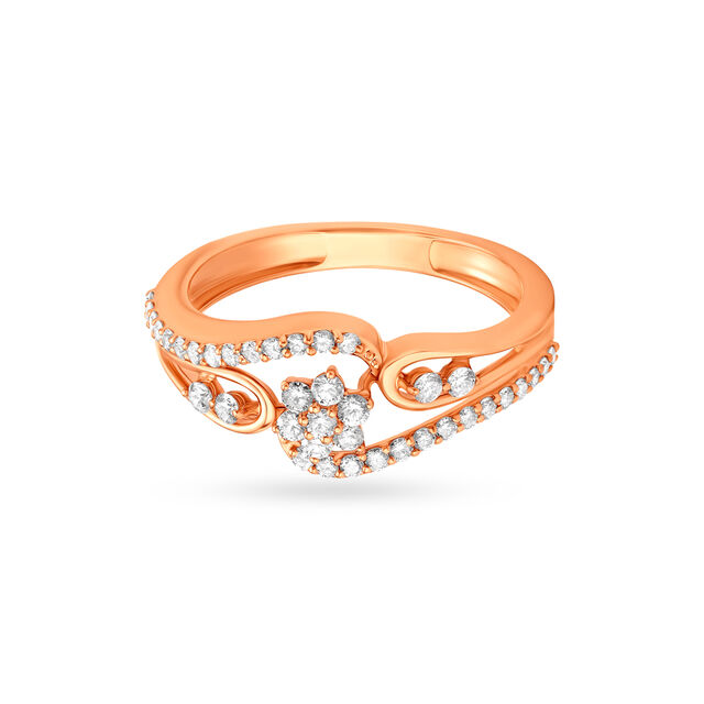 Astonishing Floral Rose Gold Finger Ring,,hi-res image number null