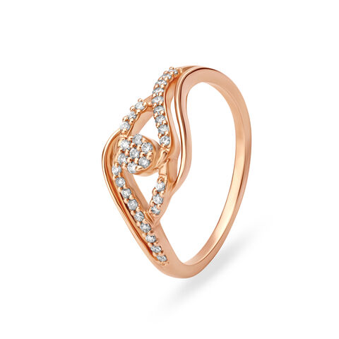 Evil Eye Rose Gold and Diamond Finger Ring