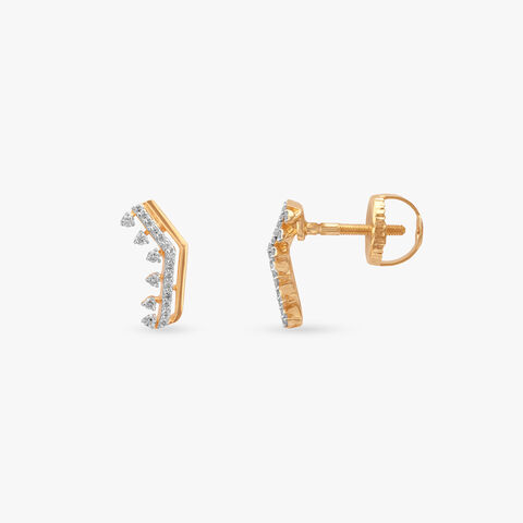 Angular Radiance Diamond Stud Earrings