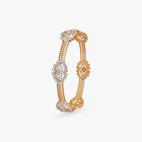 Lustrous Lattice Diamond Bangle