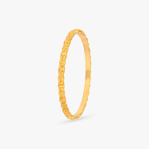 Woven Links Gold Bangle