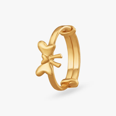 Bow Charm Kids Gold Ring