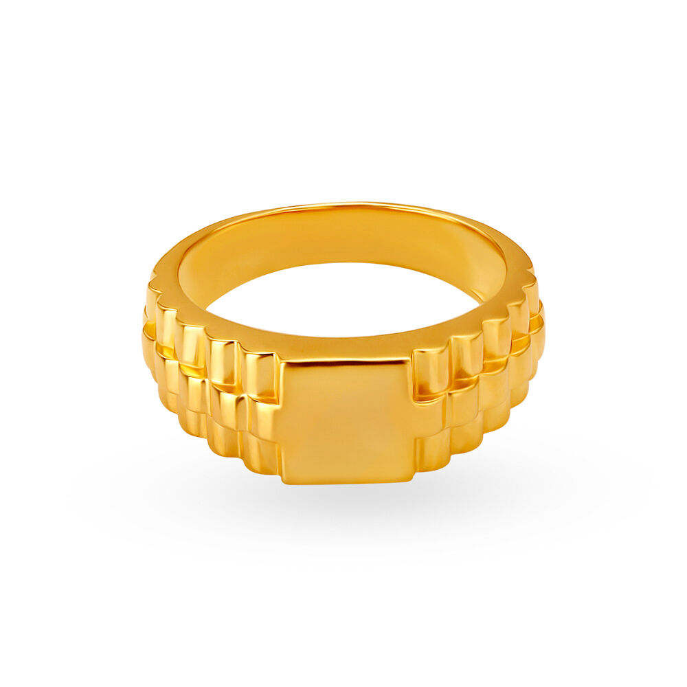 Enigmatic Men's Gold Finger Ring