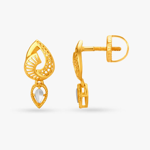 Lovely Dual Toned Drop Earrings