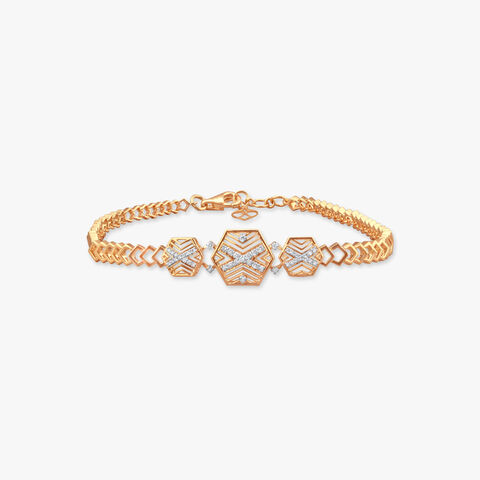 Geometric Hexa Diamond Bracelet