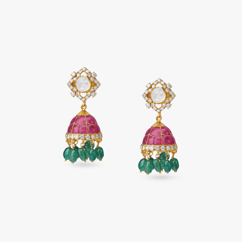 Imperial Bloom Diamond Jhumka Earrings
