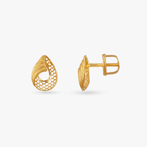 Matte Swirl Gold Stud Earrings