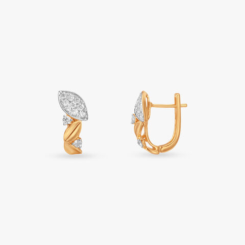 Petal Gleam Diamond Hoop Earrings