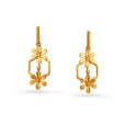 Alluring Floral Gold Drop Earrings,,hi-res image number null