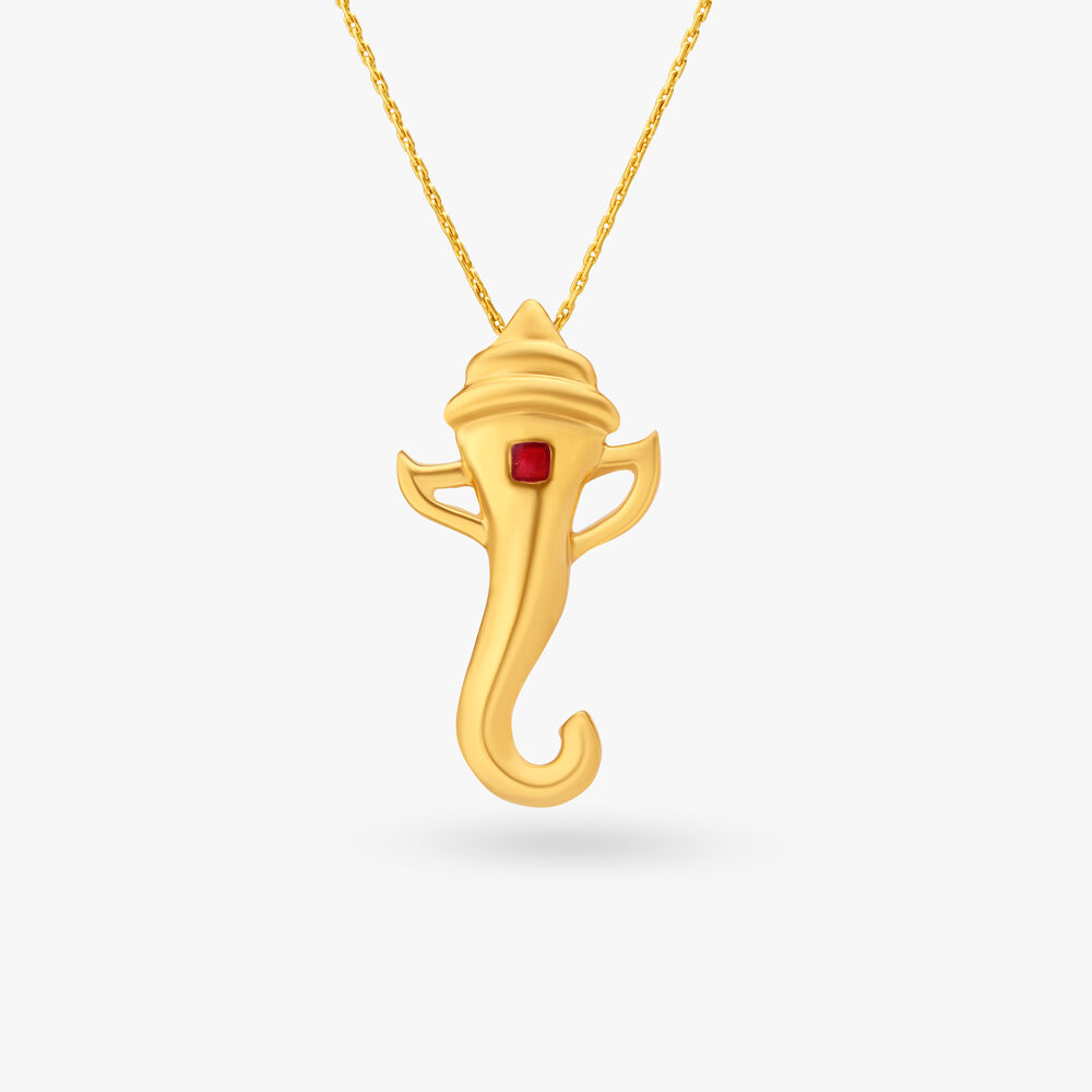 Divine Lord Ganesha Gold Pendant