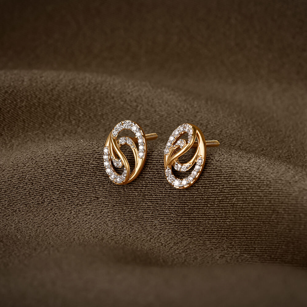 Swirling Luxe Diamond Stud Earrings