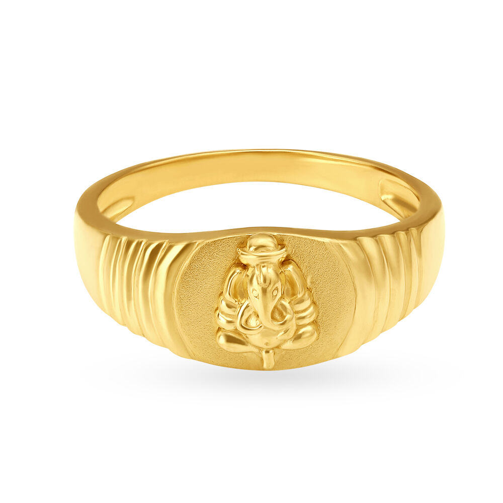 Buy quality 916 gold plain casting lord ganesh ring for men gr-7 in Chennai