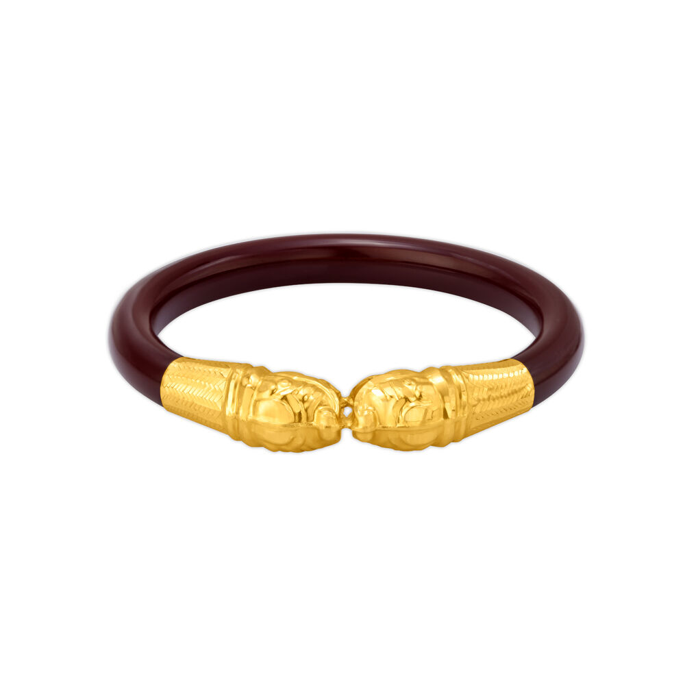 Hem Jewels® 22kt (916) Yellow Gold Pola Bangles - Red White