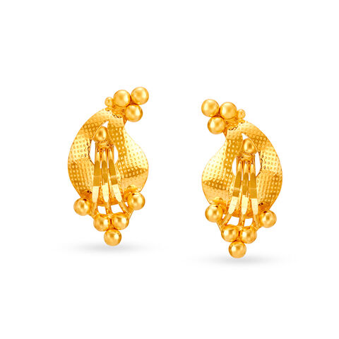 Stunning Paisley Gold Stud Earrings