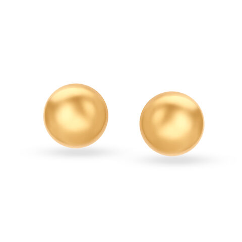 Minimalistic Round Gold Round Stud Earrings