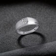 Edgy Geometric Platinum and Diamond Ring,,hi-res image number null