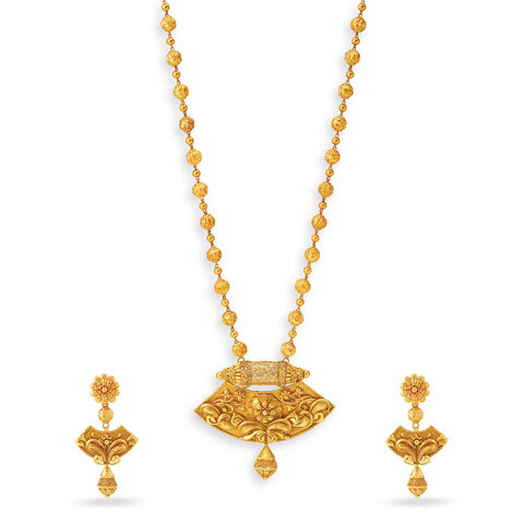 Floral carved Necklace Set