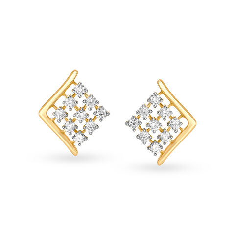 Elegant Chic Diamond Stud Earrings