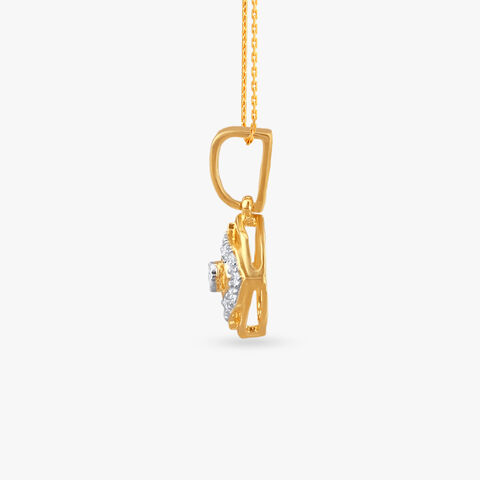 Floral Halo Diamond Pendant
