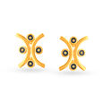 Contemporary Geometric Meenakari Gold Stud Earrings,,hi-res image number null