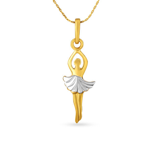 Gorgeous Yellow Gold Ballerina Pendant