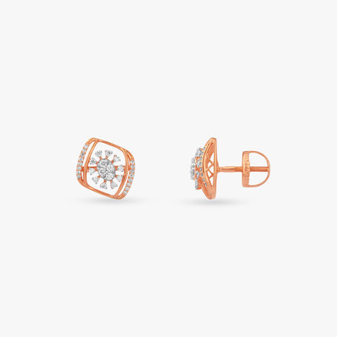Orbiting Petals Diamond Stud Earrings