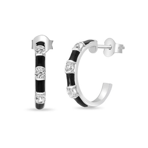 925 Silver Eye-Catching Hoop Earrings