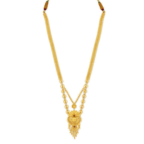 Incandescent Yellow Gold Layered Floral Haaram