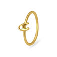 Letter A 14 KT Yellow Gold Initial Ring,,hi-res image number null