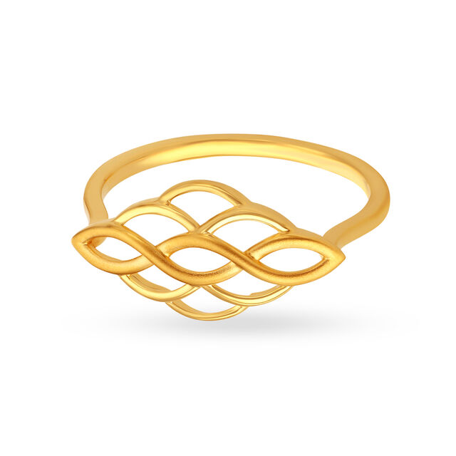 Breathtaking Yellow Gold Woven Finger Ring,,hi-res image number null