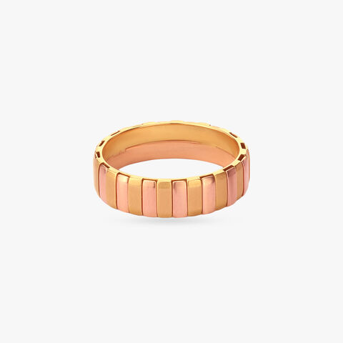 Structured Shine Gold Ring for Men