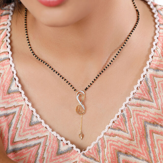 14 Karat Stunning Diamond Mangalsutra,,hi-res image number null