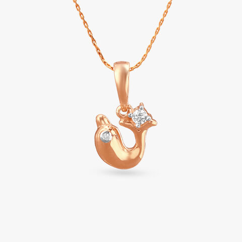 Dolphin Delight Diamond Pendant For Kids