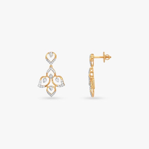 Dewlit Petal Diamond Drop Earrings