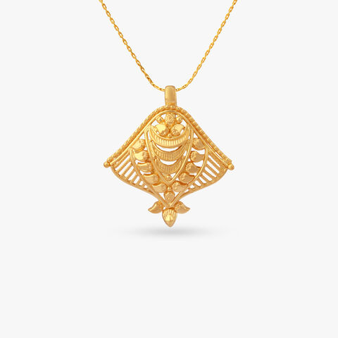 Ornate Horizon Gold Pendant