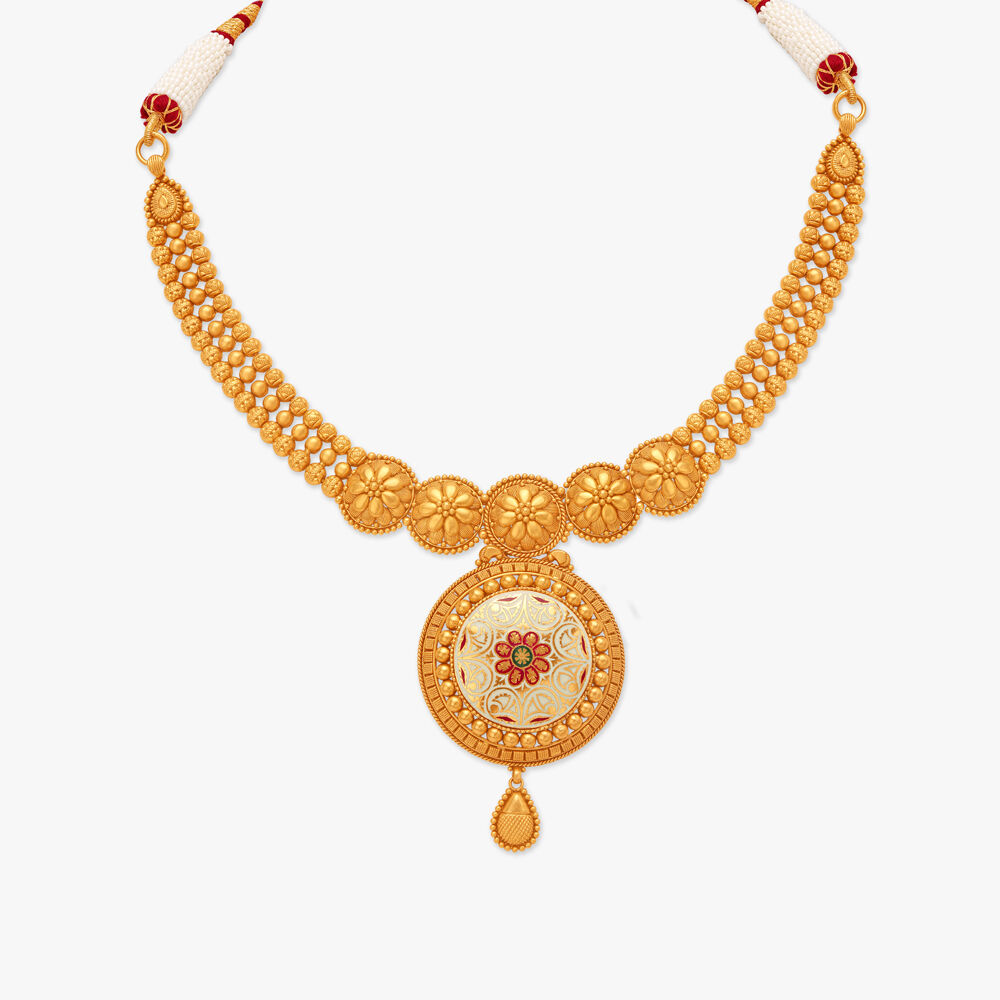 Tanishq gold necklace best sale set with price