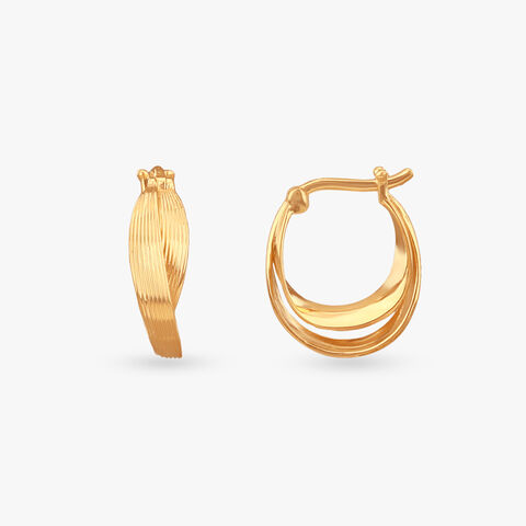 Gleaming Groove Gold Hoop Earrings