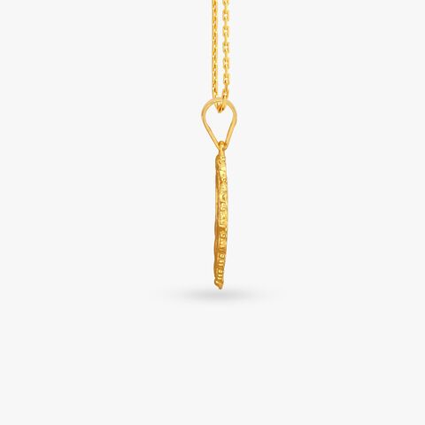 Crown Heart Gold Pendant