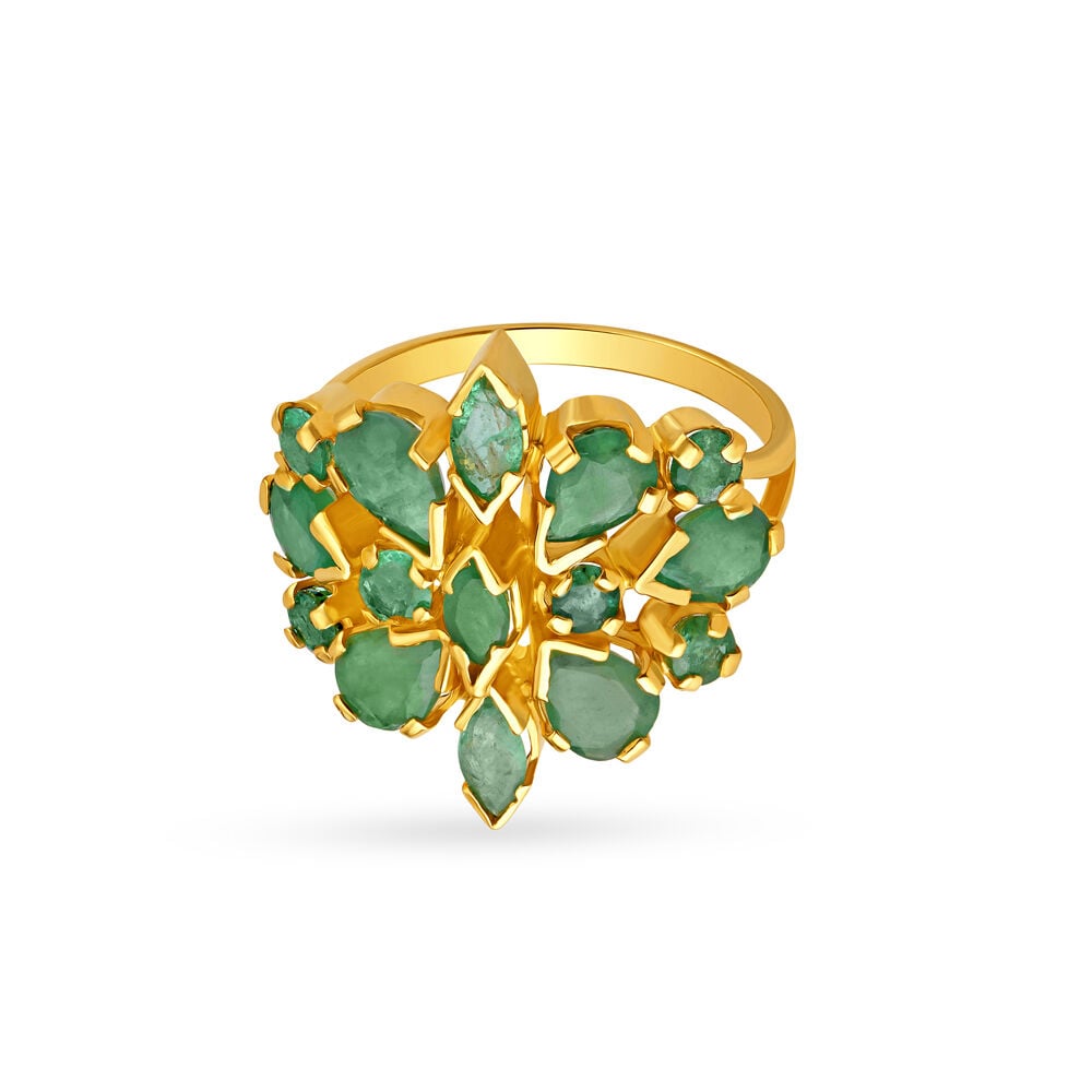 Emerald Birth Stone Diamond Finger Ring