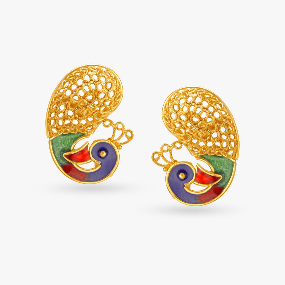Tanishq shop peacock earrings