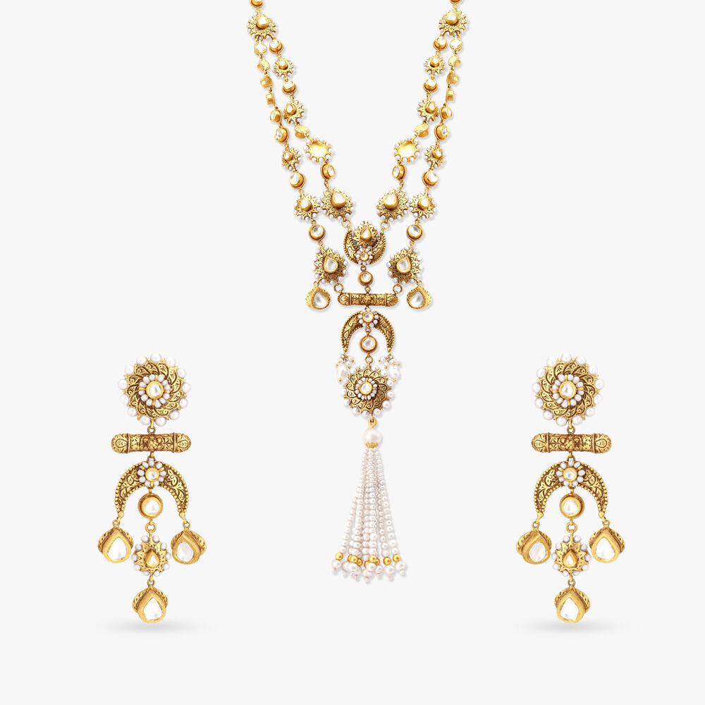 Tanishq polki pendant shop set