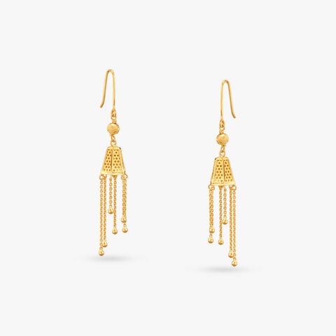 Gleam Fringe Gold Hoop Earrings